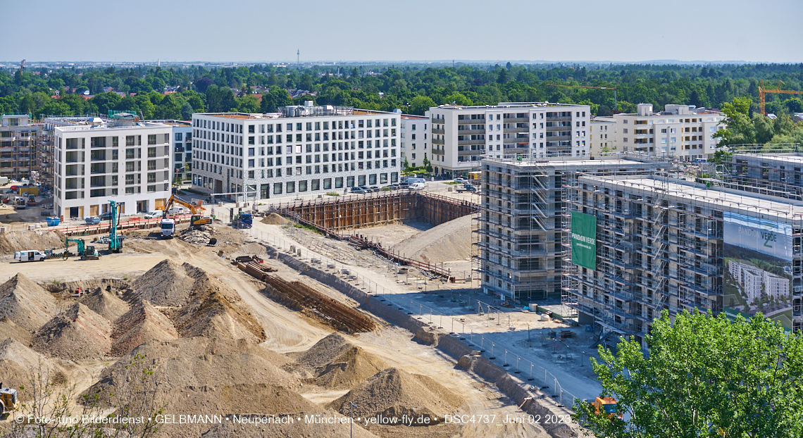 02.06.2023 - aktuelle Fotos von der Baustelle Alexisquartier in Neuperlach in München